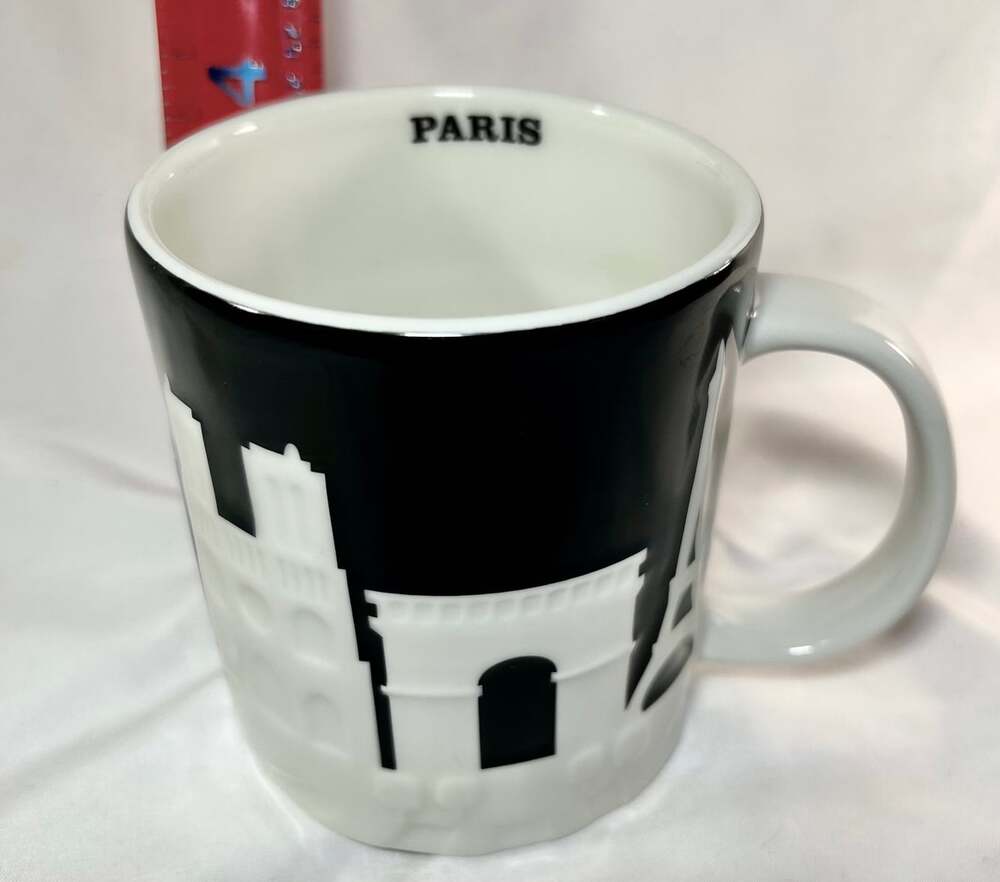 Starbucks Paris 3D Relief Collector Series Mug 16oz B/W Skyline 2011 READ - Picture 4 of 12